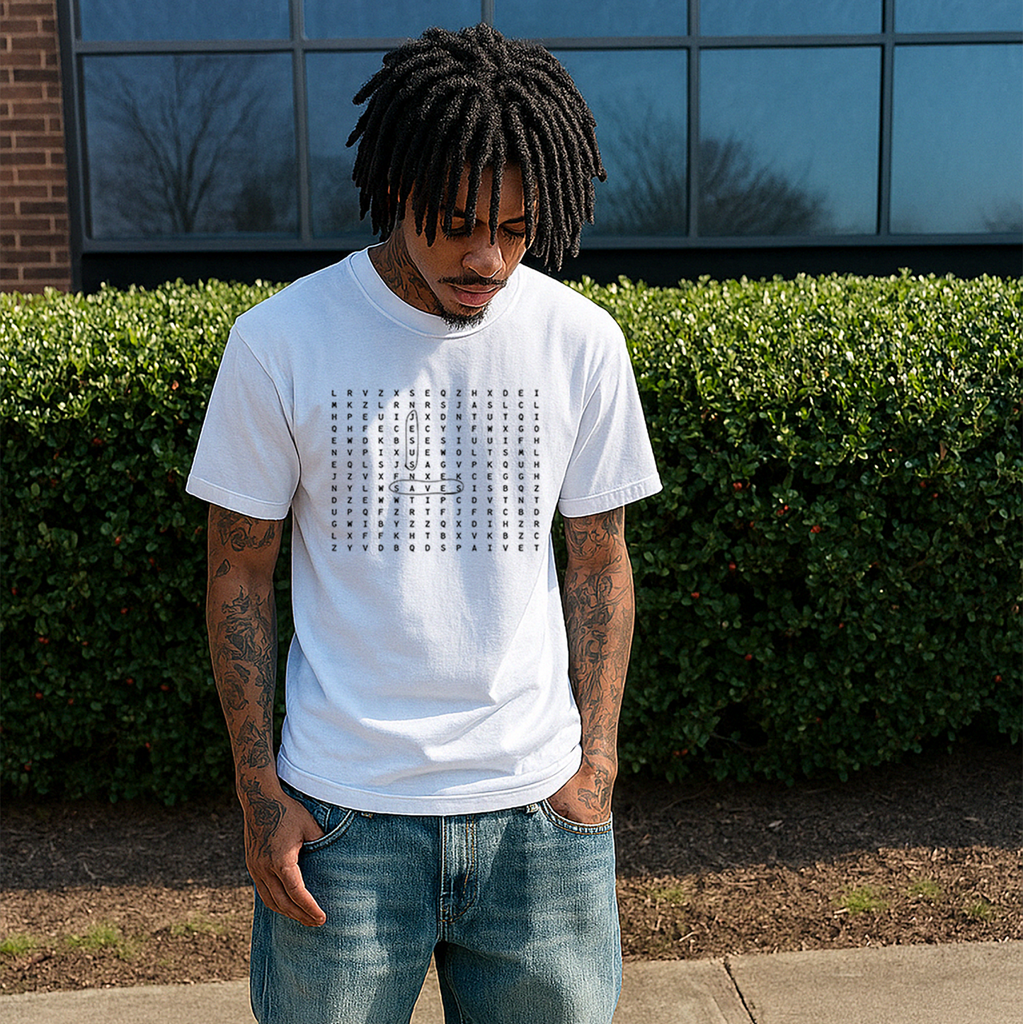 "JESUS SAVES" shirt